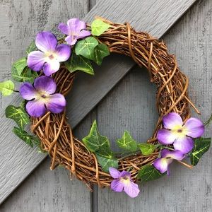 Handcrafted Small Floral Grapevine Wreath